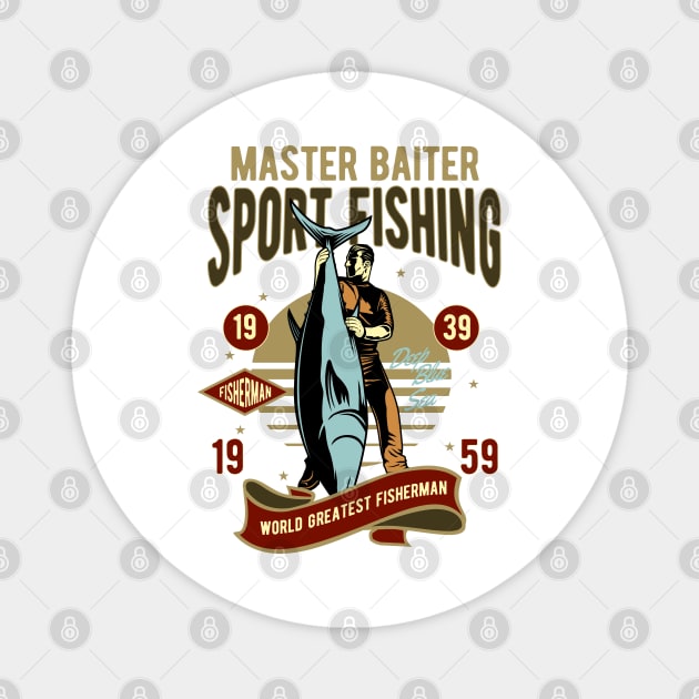 Vintage Sport Fishing Magnet by RockabillyM